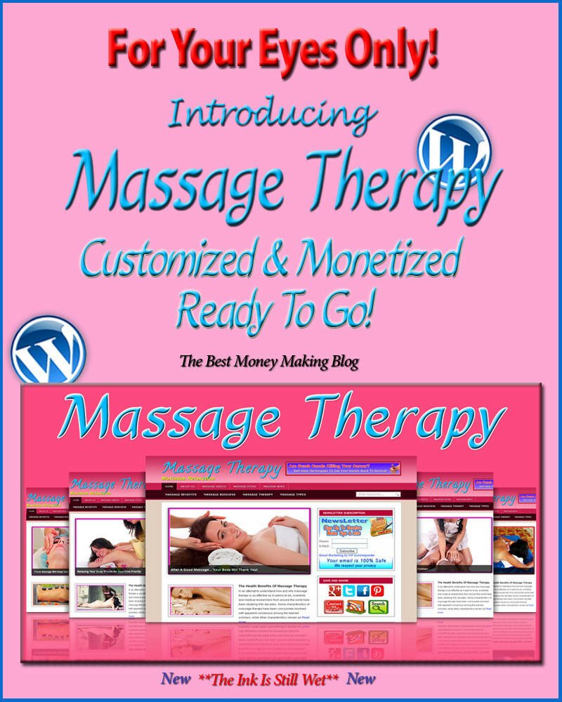 Massage Therapy Blog Self Updating Website Clickbank Amazon Adsense Affiliates**