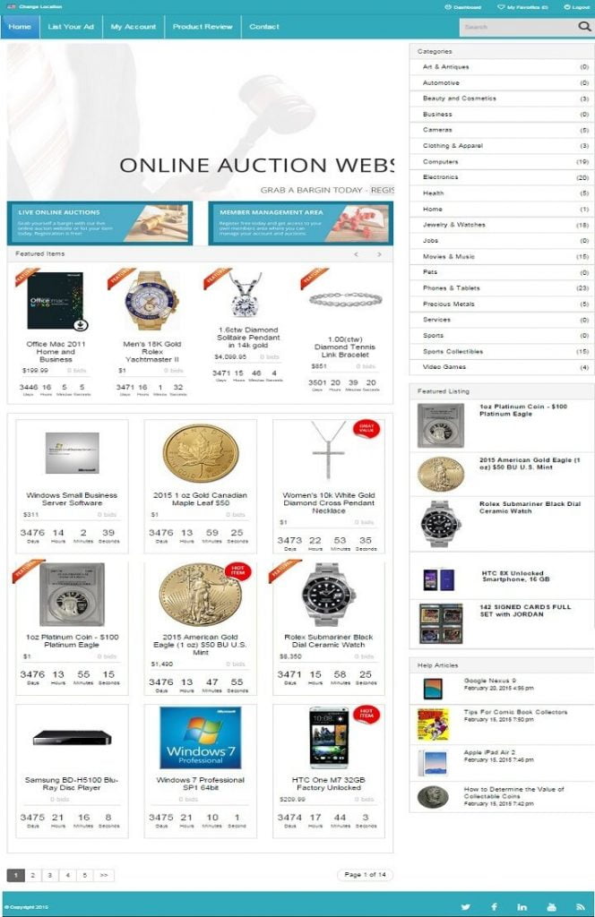 ONLINE AUCTION WEBSITE BUSINESS FOR SALE! MOBILE RESPONSIVE DESIGN