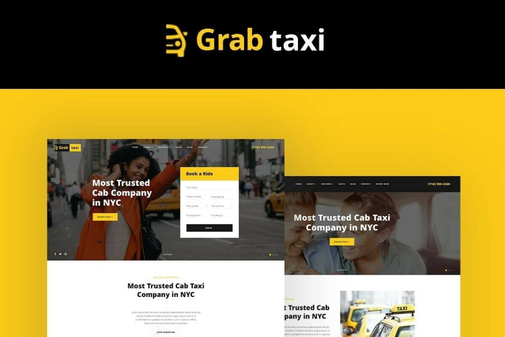 Premium Taxi/Uber Service WordPress Site With FREE HOSTING & LOGO