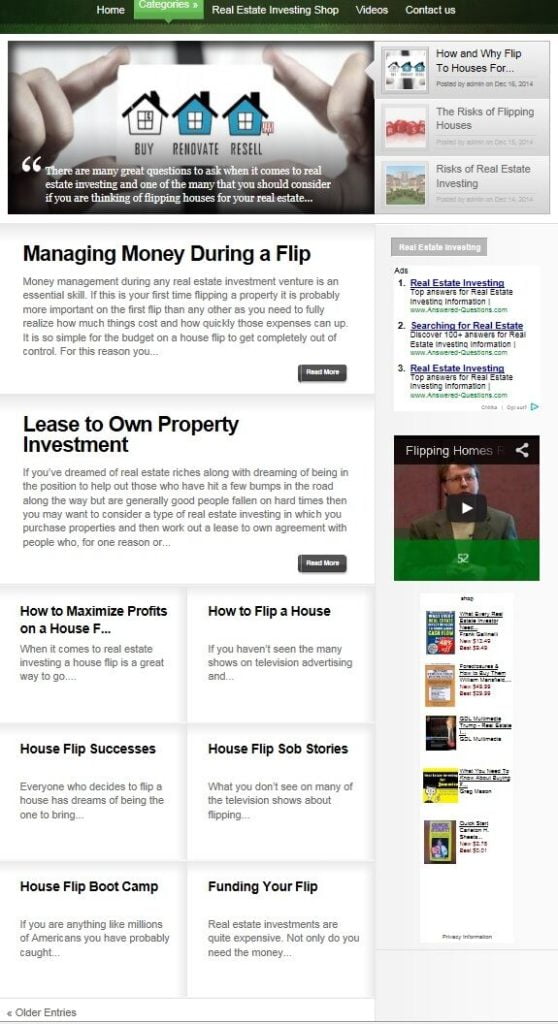 REAL ESTATE INVESTING WEBSITE BUSINESS FOR SALE! TARGETED CONTENT INCLUDED