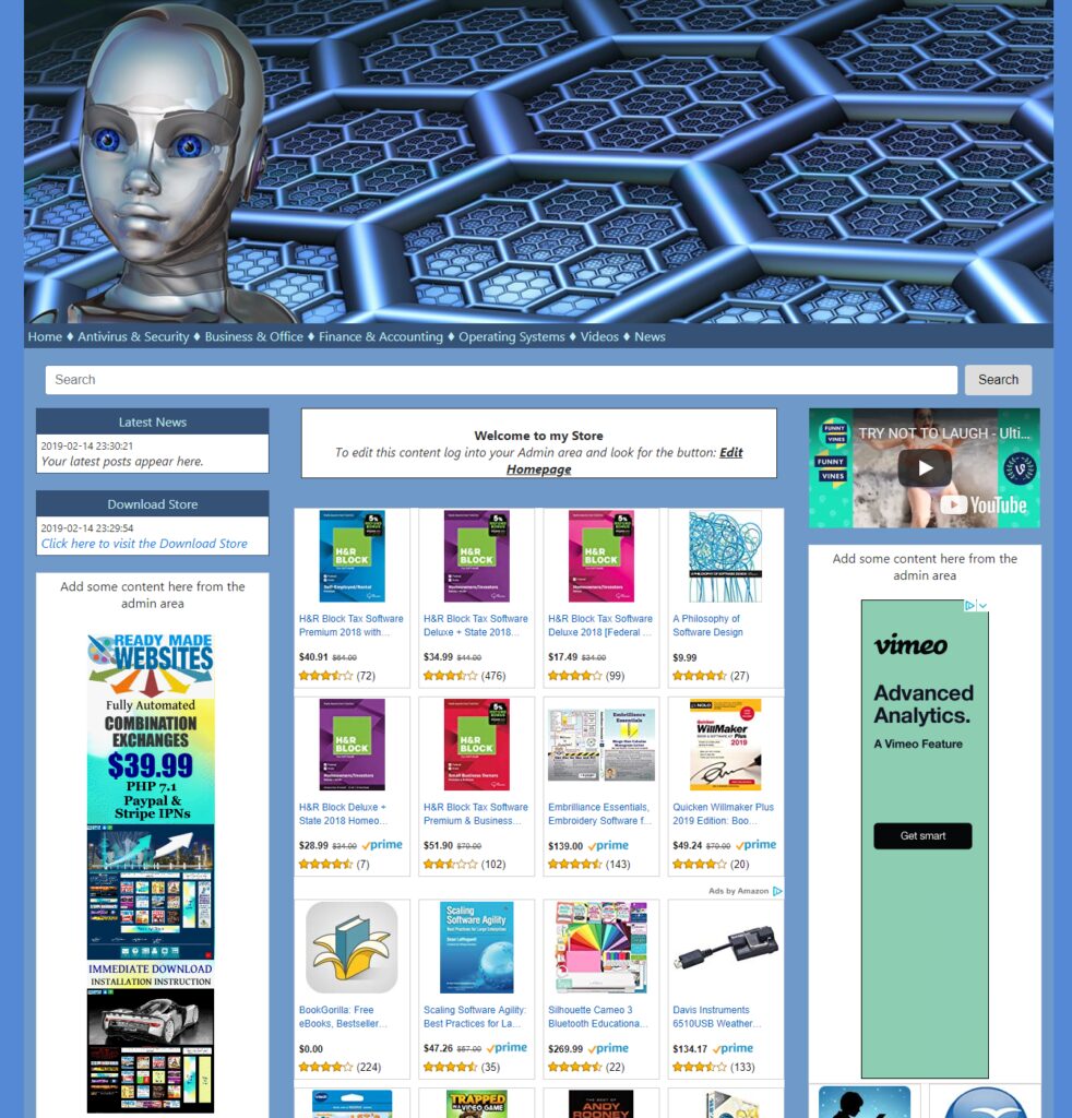 Ready Made Website Home Income Automated Software Amazon Affiliate Store