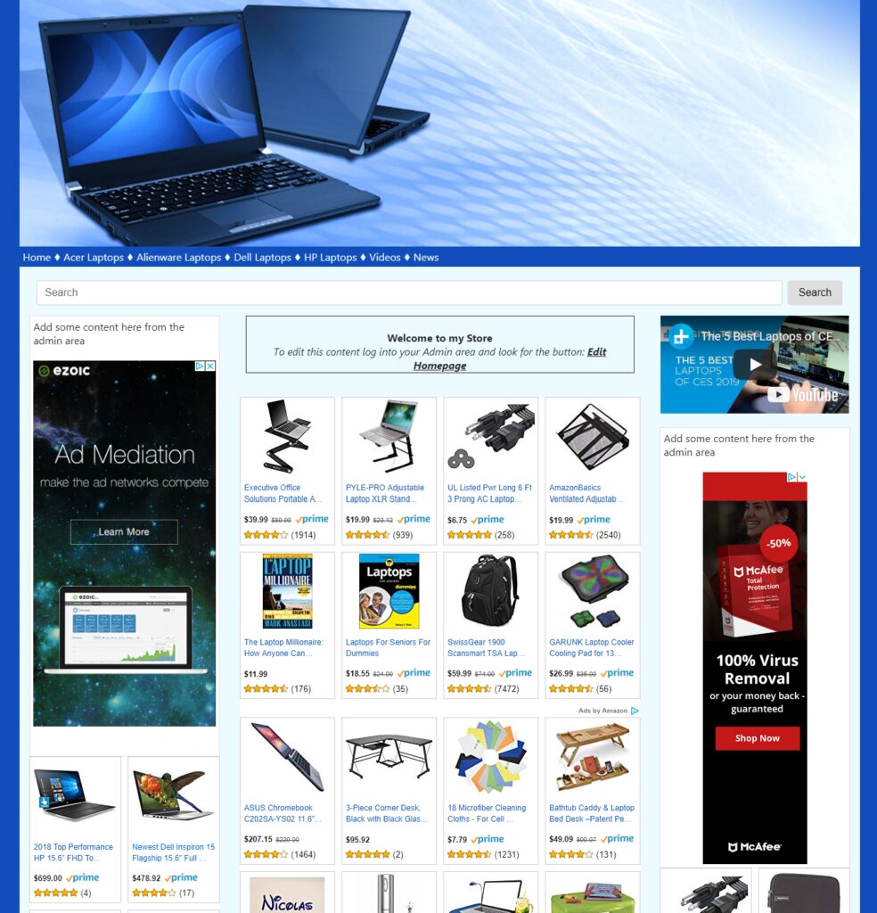 Ready Made Website Laptops Affiliate Store Make Cash on Autopilot