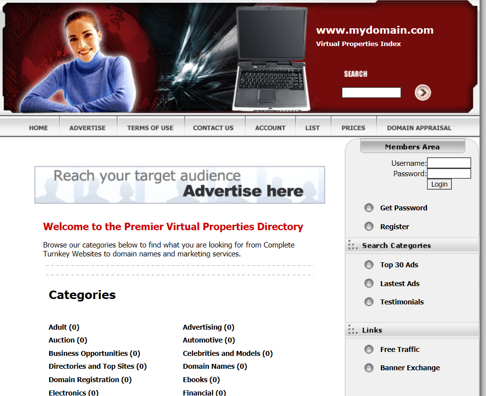 Red Directory Website Script for Sale