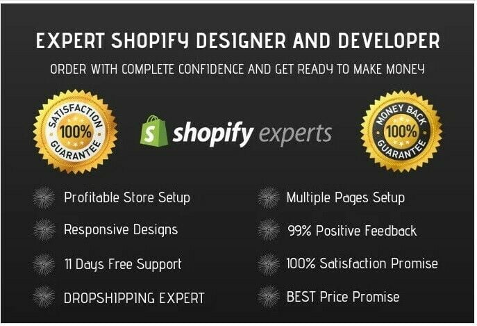 Shopify store theme template eCommerce website. Done for you online store