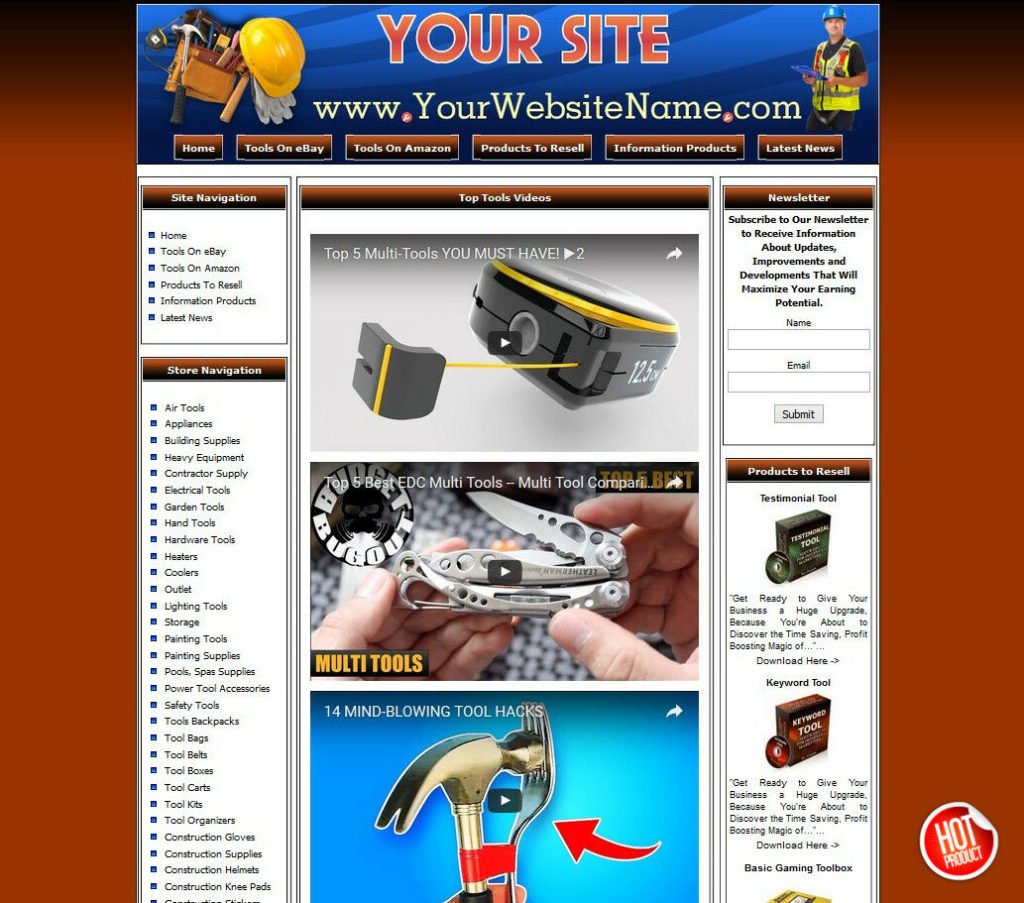 TOOLS STORE Complete, Ready Made Affiliate Website  Amazon+Google+Clickbank+EPN