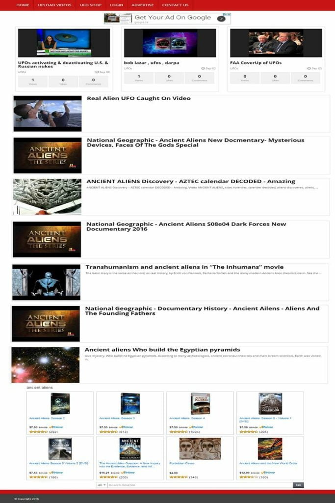 UFOs VIDEO POSTING COMMUNITY WEBSITE BUSINESS FOR SALE! MOBILE FRIENDLY