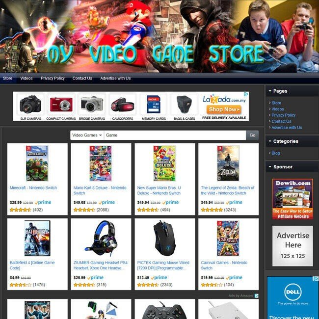 VIDEO GAME STORE: Fully Automated Home Based Online Business Website For Sale!