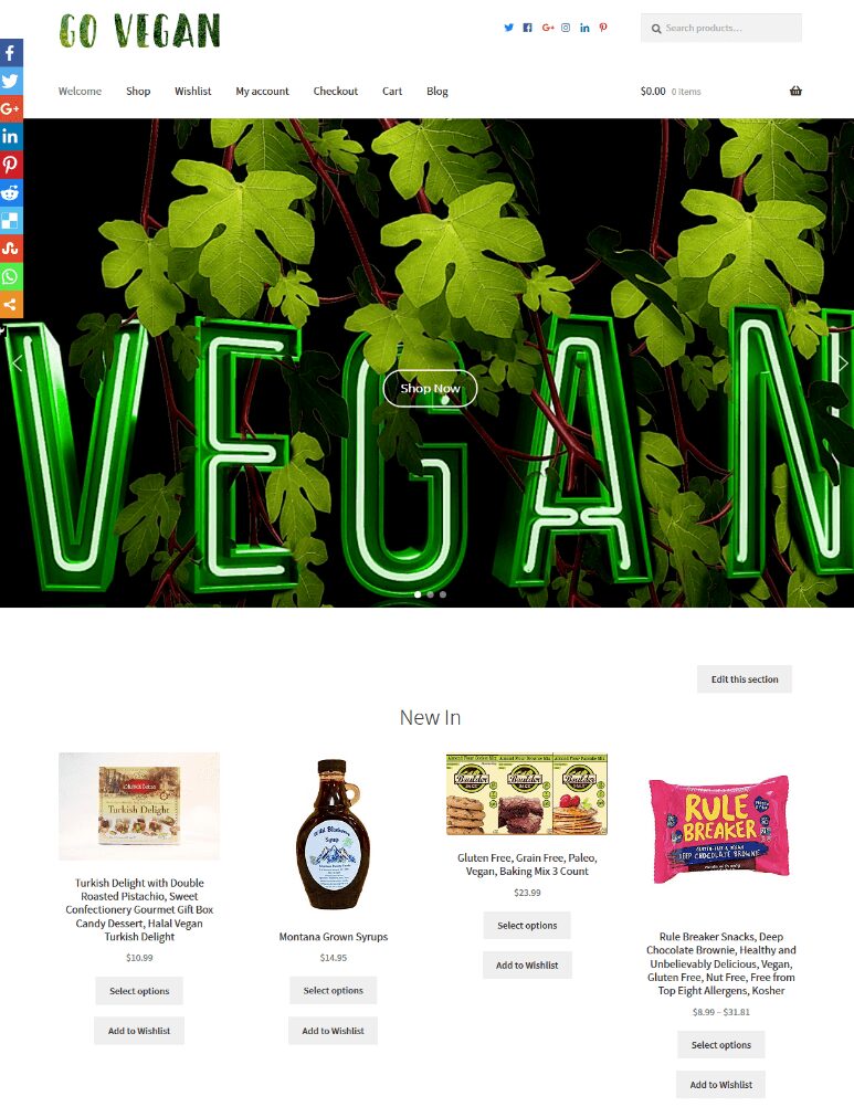 Vegan eCommerce Website Business For Sale Unlimited Stock Shopping Cart