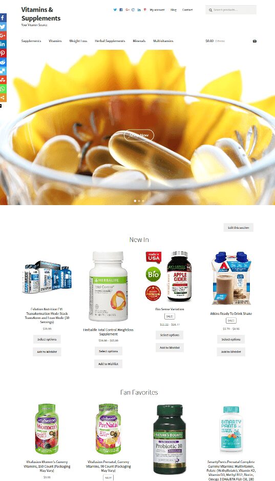Vitamins & Supplements Website Business For Sale