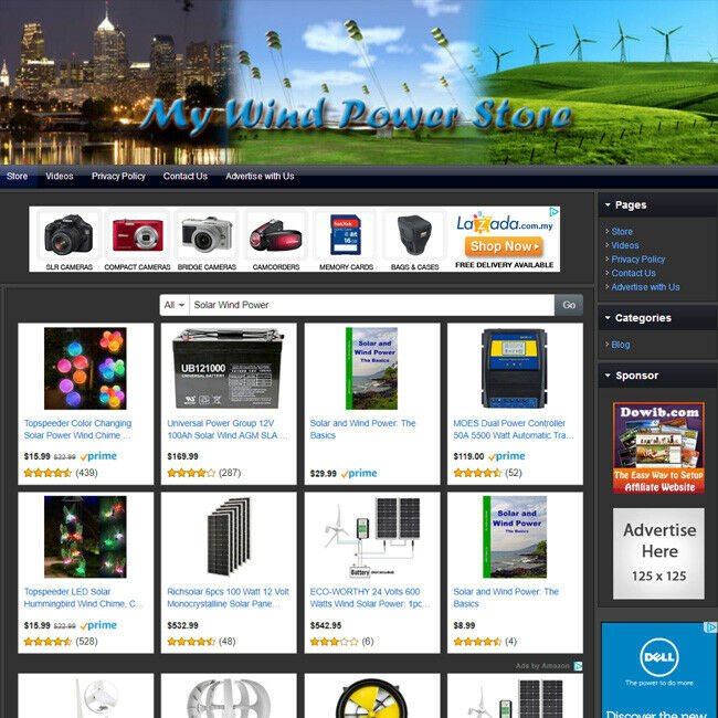 WIND POWER STORE - Complete, Premium Online Affiliate Business Website For Sale!