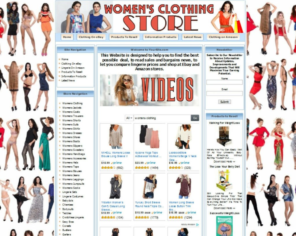 WOMEN'S CLOTHING STORE Website Business For Sale. Amazon, eBay, Google Adsense