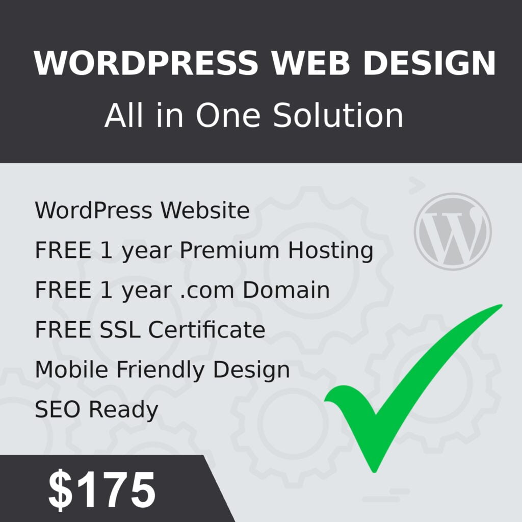 Webdesign: WordPress website + Domain + Hosting + SSL