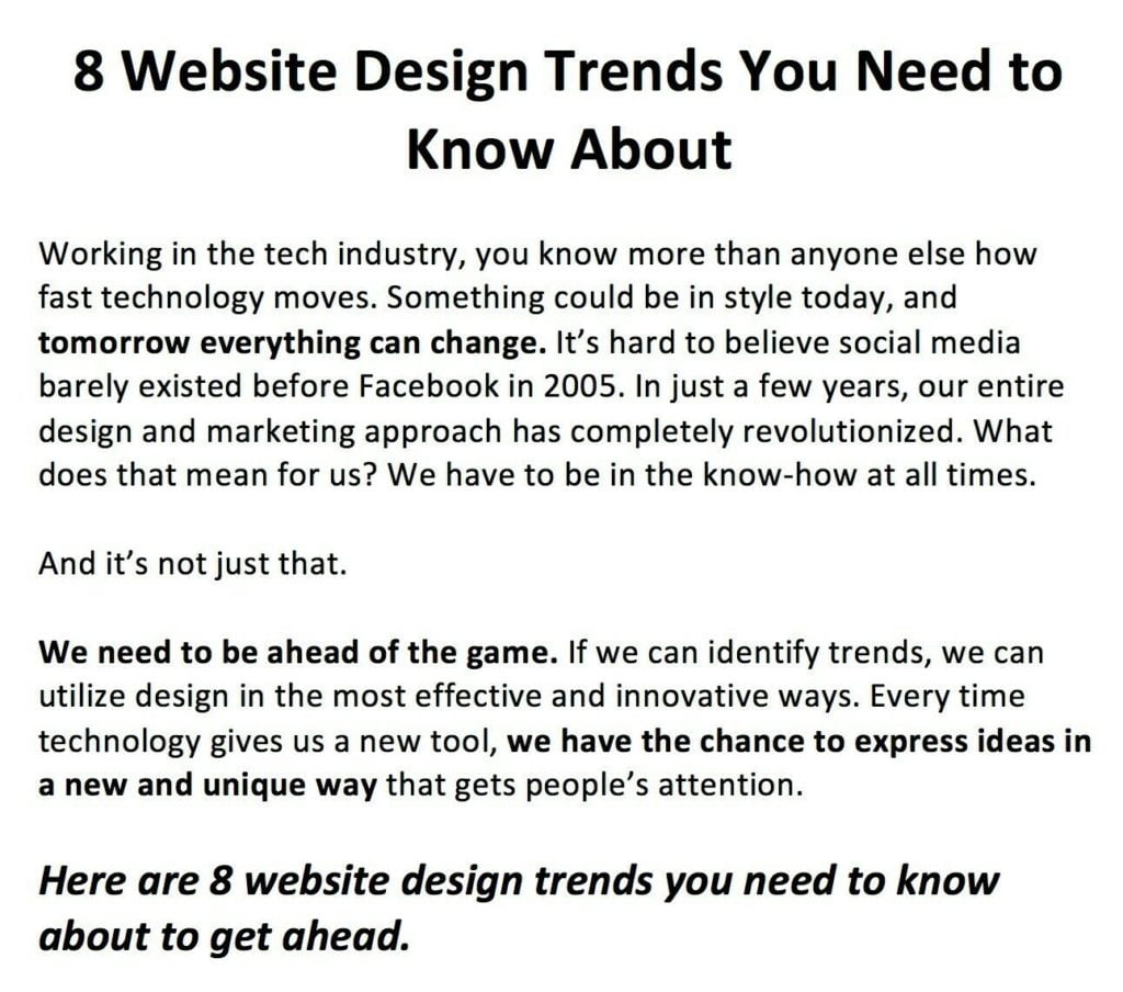 Website Blog Article: 8 Website Trends You Need to Know About
