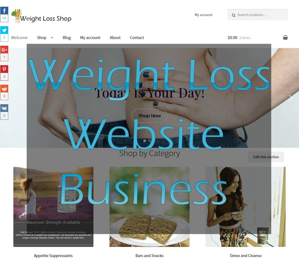 Weight Loss Products Amazon Affiliate Store -  eCommerce Website Business