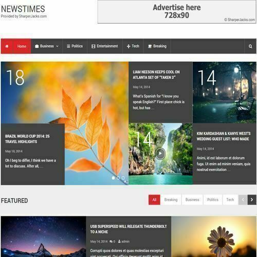 WordPress 'NEWSTIMES' Website News / Magazine Theme Business (FREE HOSTING)