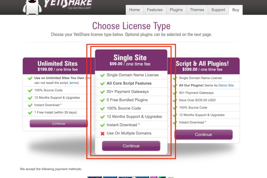 YetiShare v4.5.3 Core, Single Site license +3 Plugins