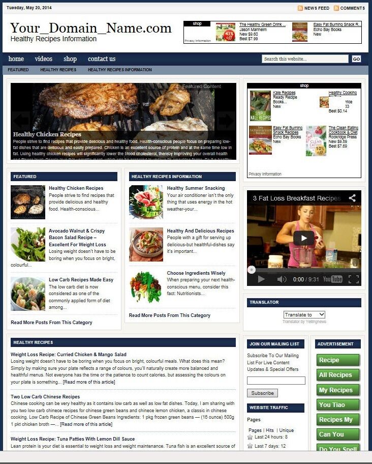 niche HEALTHY RECIPES BLOG WEBSITE BUSINESS FOR SALE! with TARGETED CONTENT