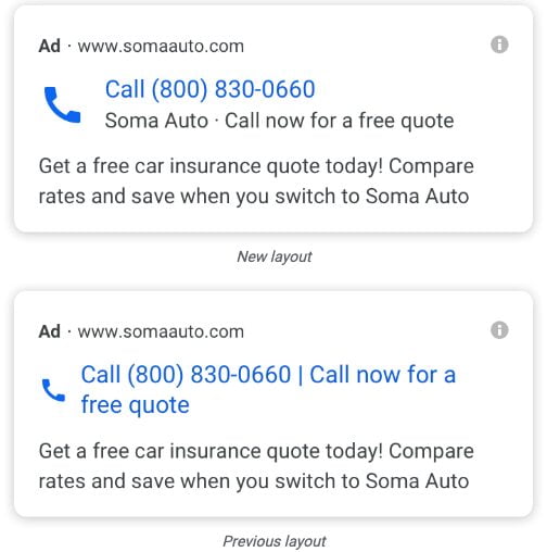 Call-only Ads Layout