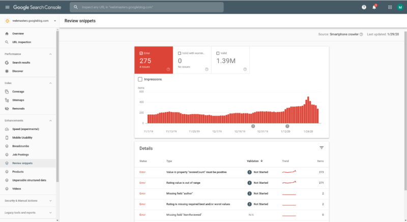 Google Search Console adds review snippets performance, enhancement and testing reports