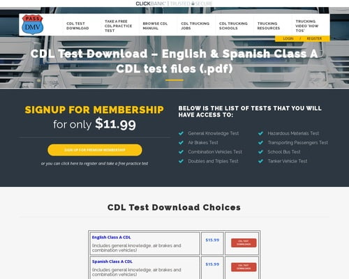 CDL Test Download - English & Spanish Class A CDL test files (.pdf) | CDL-TEST.com | CDL TEST ANSWERS - DMV TEST ANSWERS