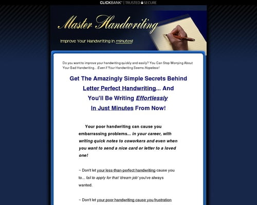 Improve Your Handwriting In Minutes! 75% Comm!