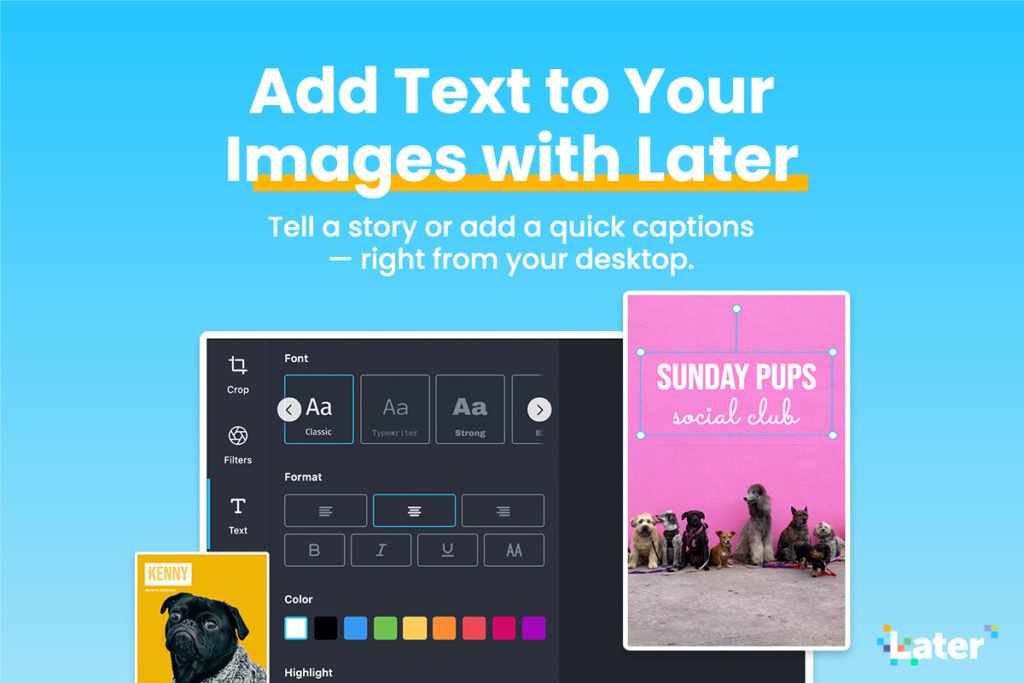 New! Add Text to Images with Later