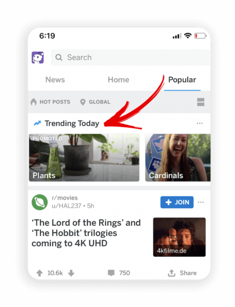 Reddit's new 'Trending Takeover' ad unit lets brands appear on top of Popular feed, Search tab