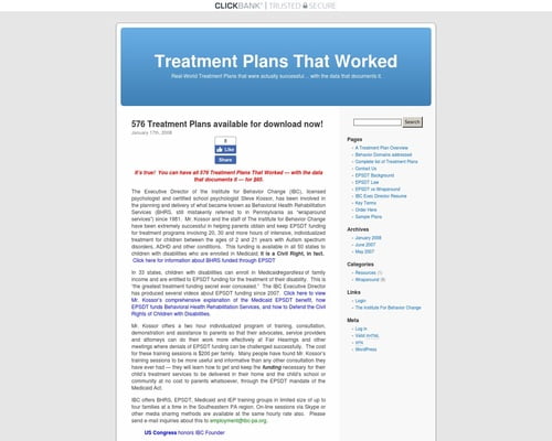 Treatment Plans That Worked | Real-World Treatment Plans that were actually successful... with the data that documents it.