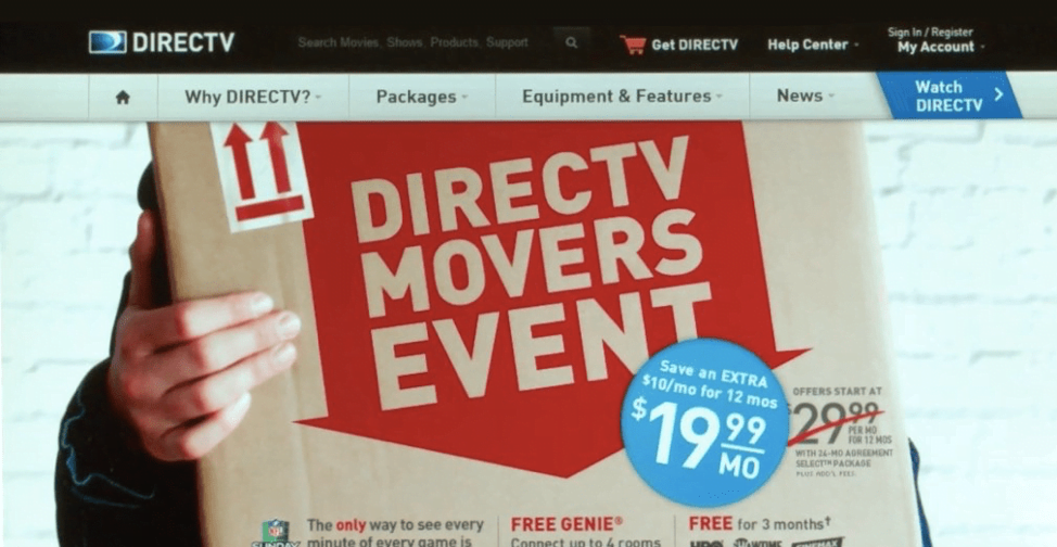 DirectTV data-driven marketing example.